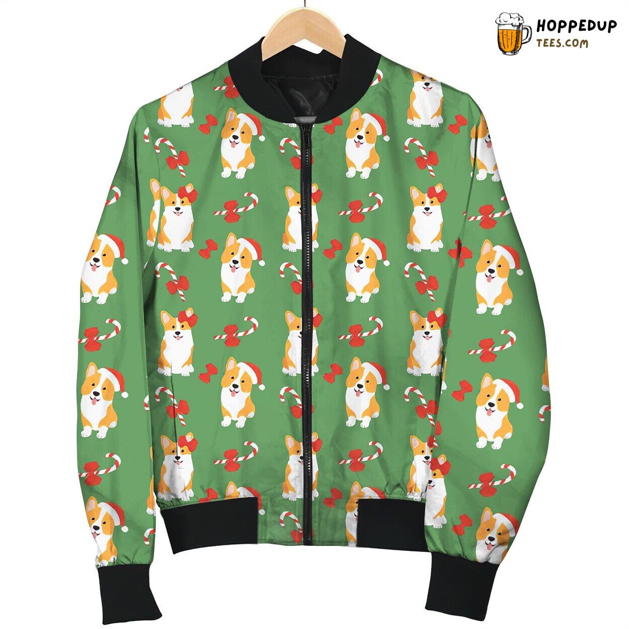 Welsh Corgi On Christmas Bomber Jacket
