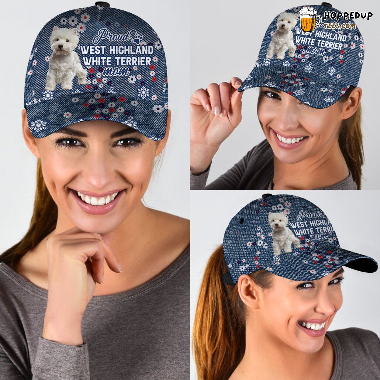 West Highland Terrier Dog Mom Classic Baseball Cap Hat Design
