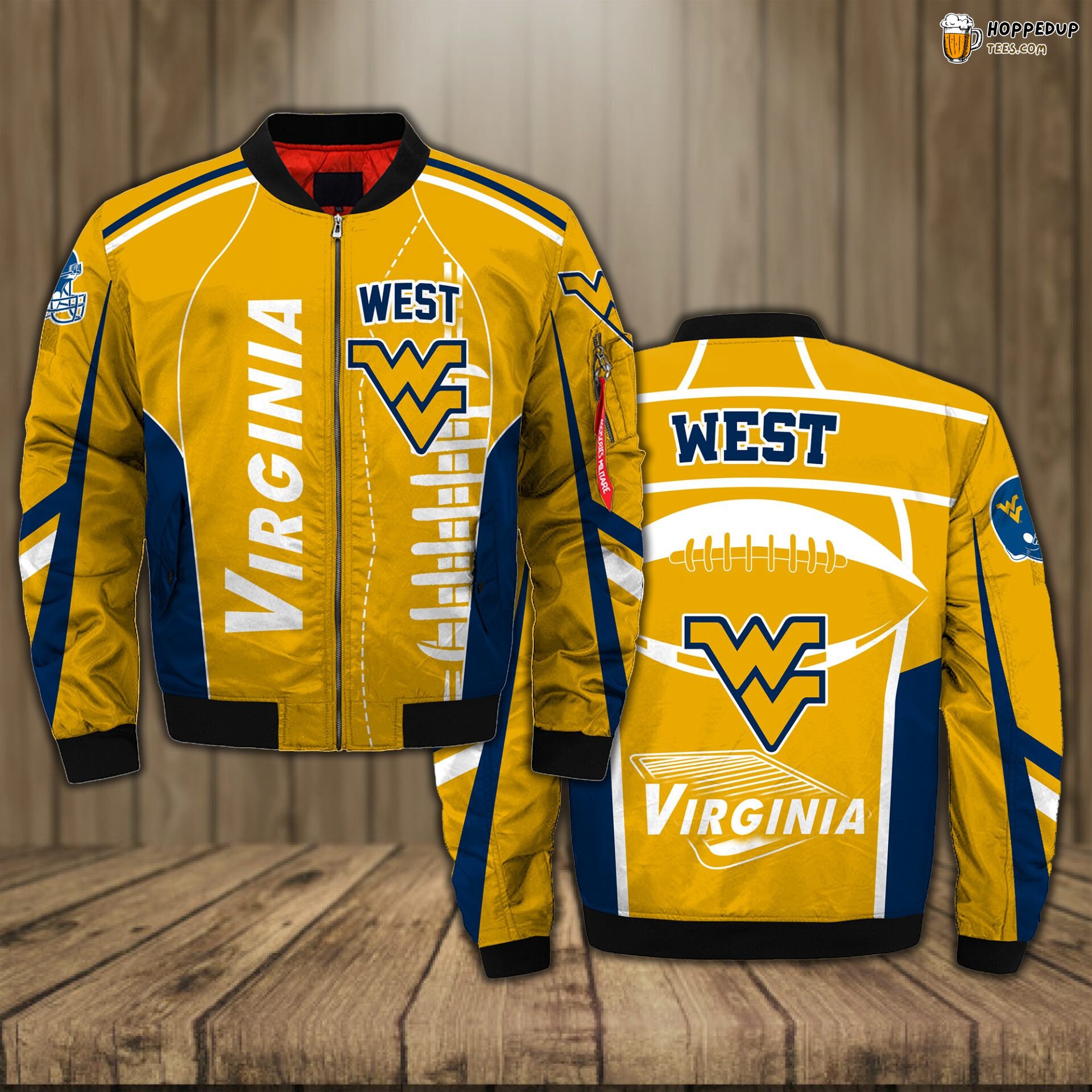 West Virginia Mountaineers NCAA Fan Essential Bomber Jacket Fit