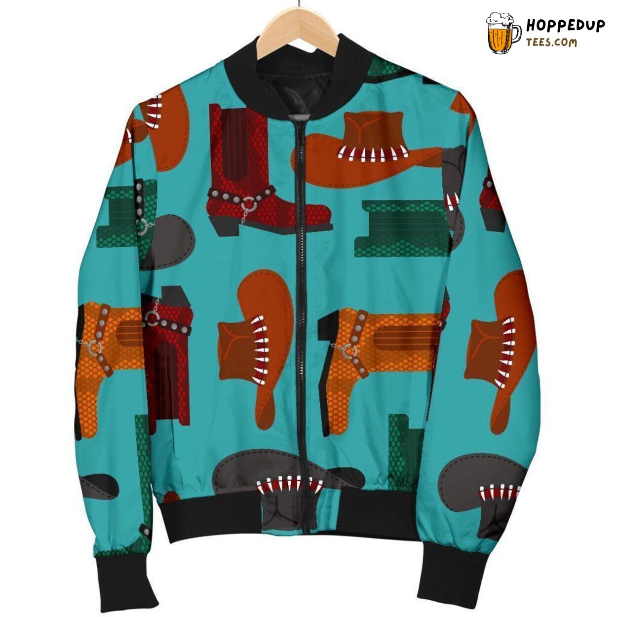 Western Cowboy Life Display Men’s Bomber Jacket Unique Pattern Design Art