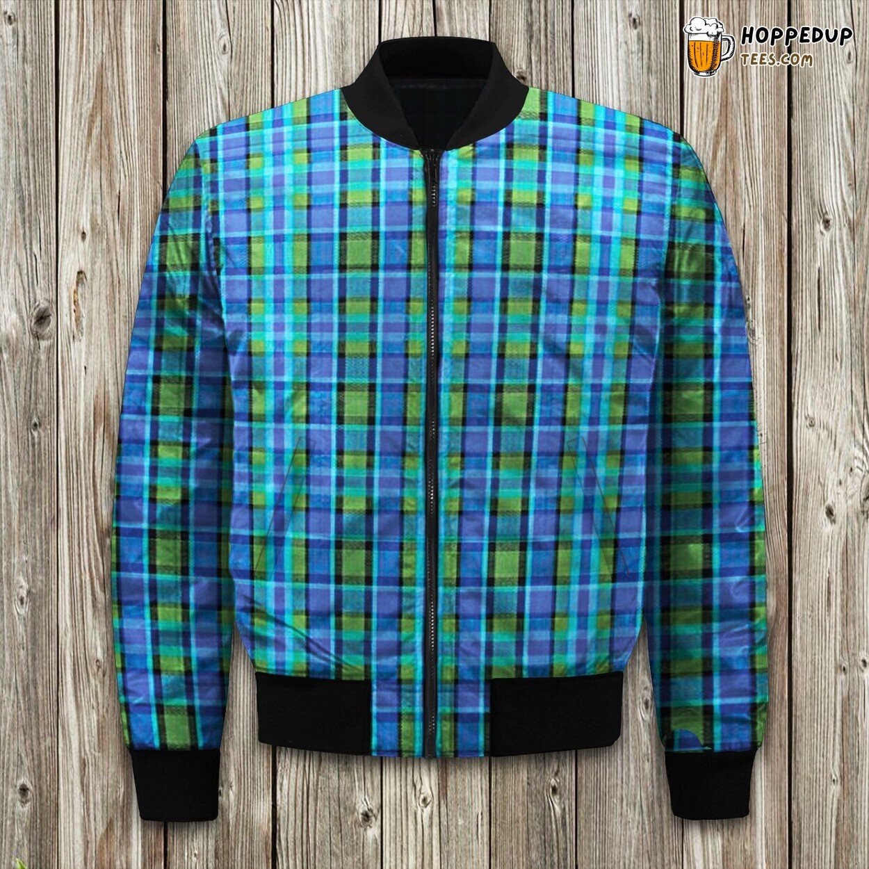 Westy Blue Plaid Bomber Jacket