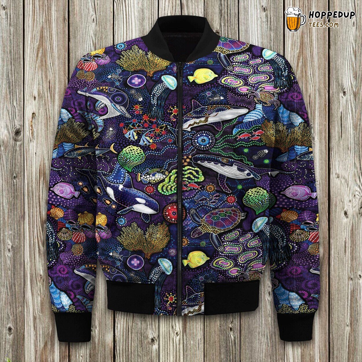 Whale Deep Sea Sea Life Bomber Jacket