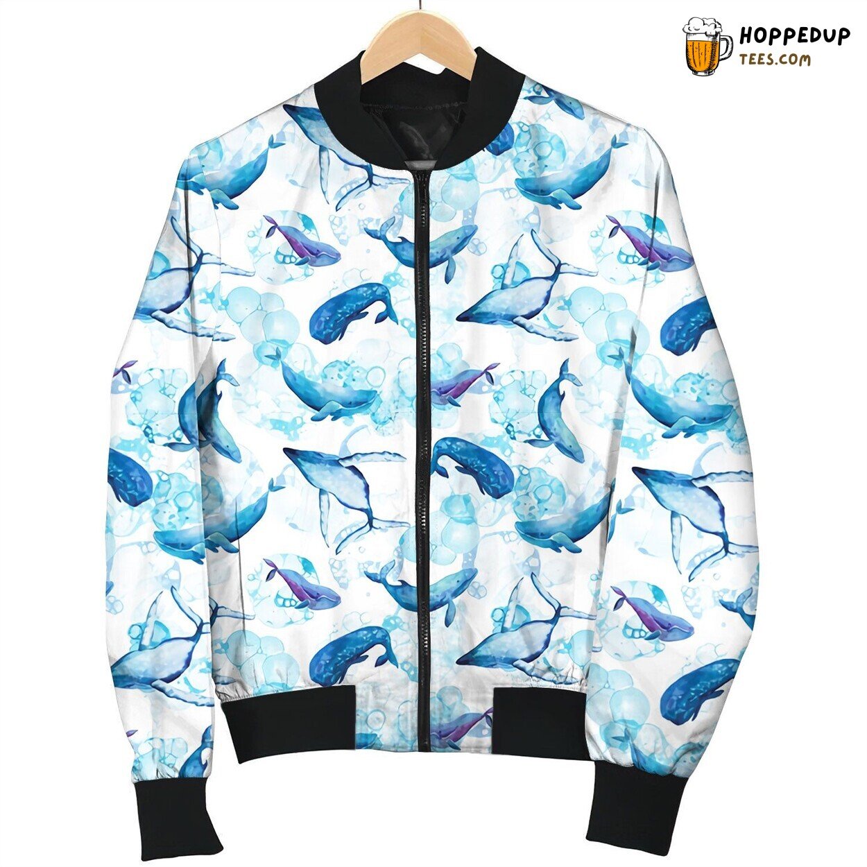 Whale Watercolor Bomber Jacket