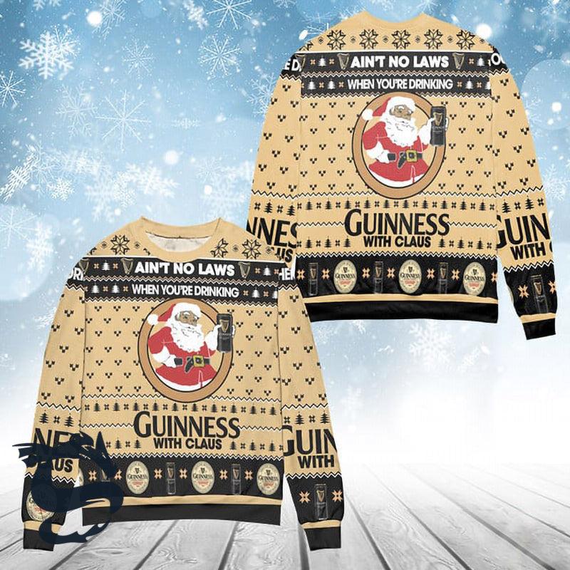 When You’Re Drinking Guinness With Santa Claus Ugly Sweater HU