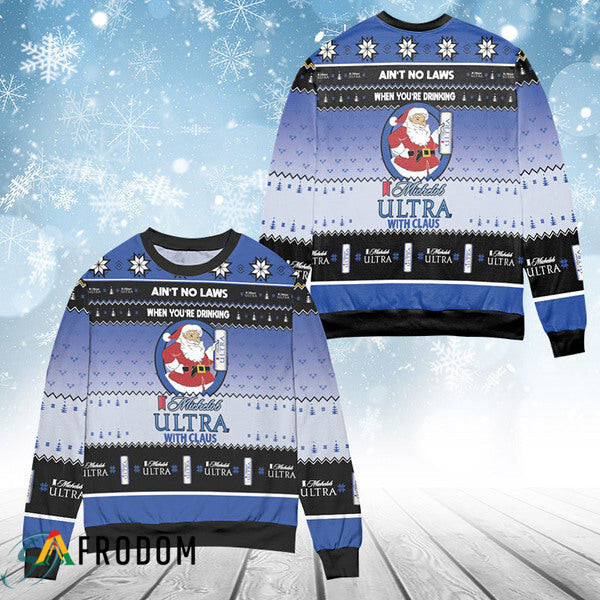When You�Re Drinking Michelob Ultra With Santa Claus Ugly Sweater HU