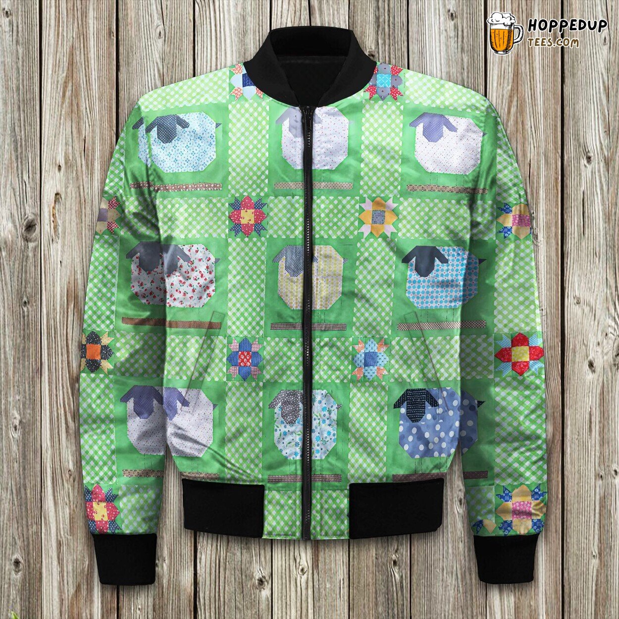 Whimsical Bunny Winter Bomber Jacket Tailored Unique Elegance Precision Craft