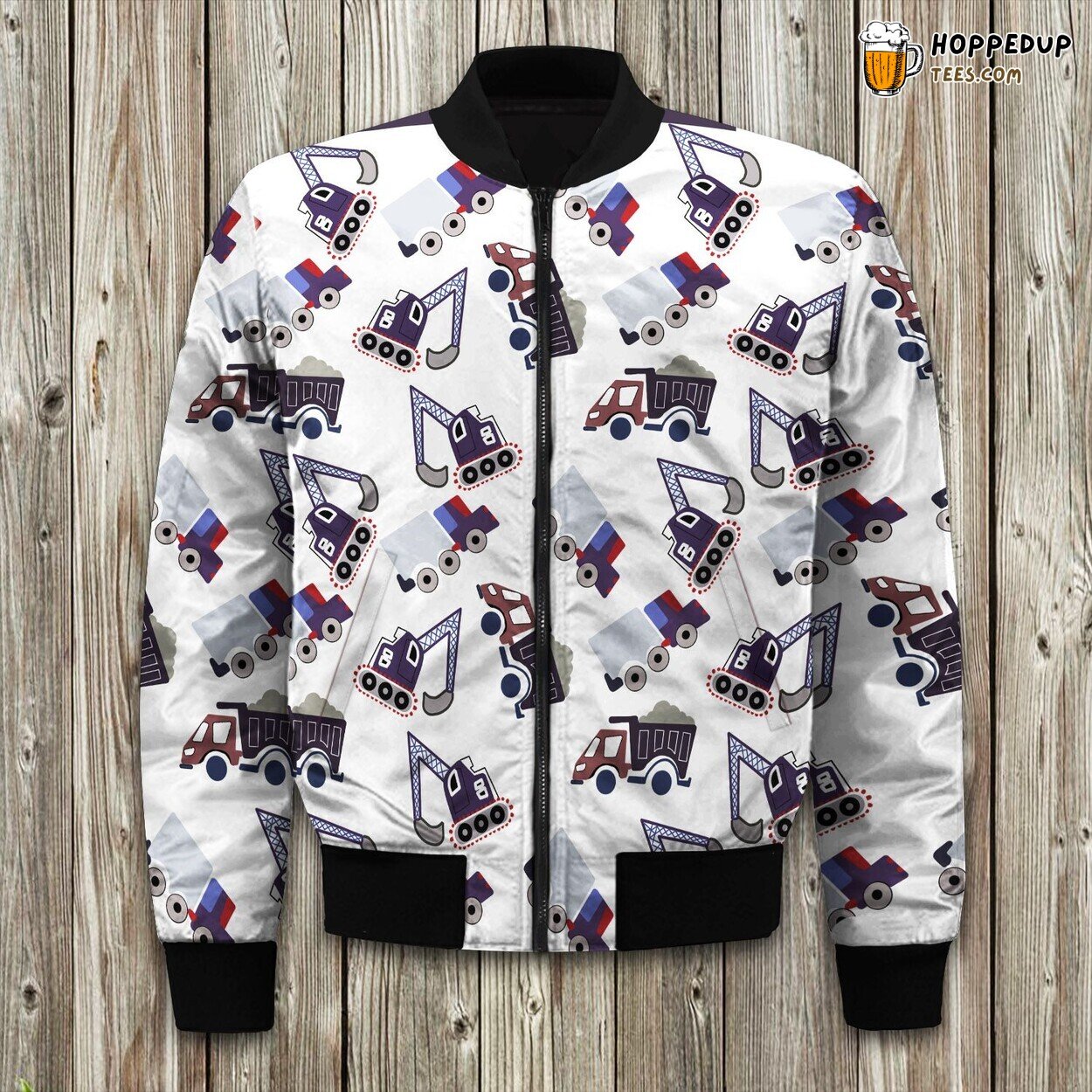 Whimsical Chicken Design Winter Bomber Jacket Luxuriously Padded Comfort
