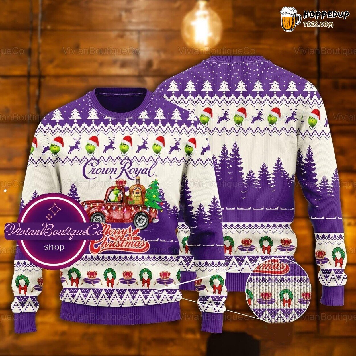 Whiskey Lover Crown Royal Christmas Ugly Sweater Festive Unique Gift Idea