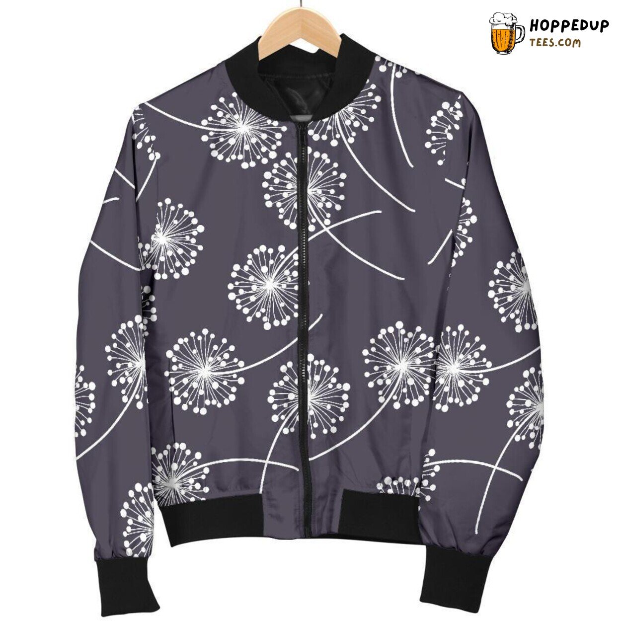 Whisper of Dandelion Men’s Bomber Jacket Unique Essence Pattern Showcase