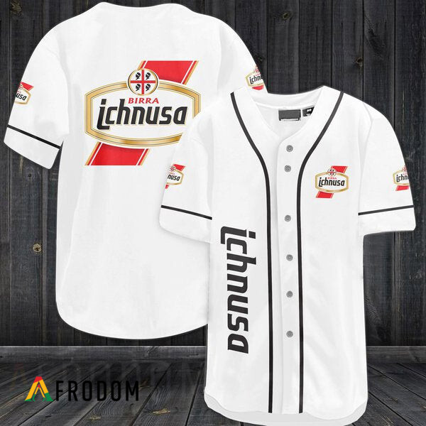 White Baseball Jersey Birra Ichnusa Beer HU