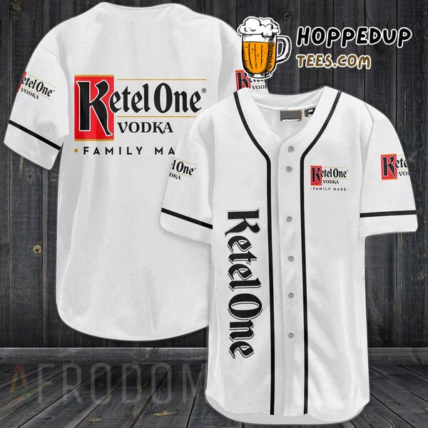 White Baseball Jersey Featuring Ketel One Vodka Distinctive Design Look