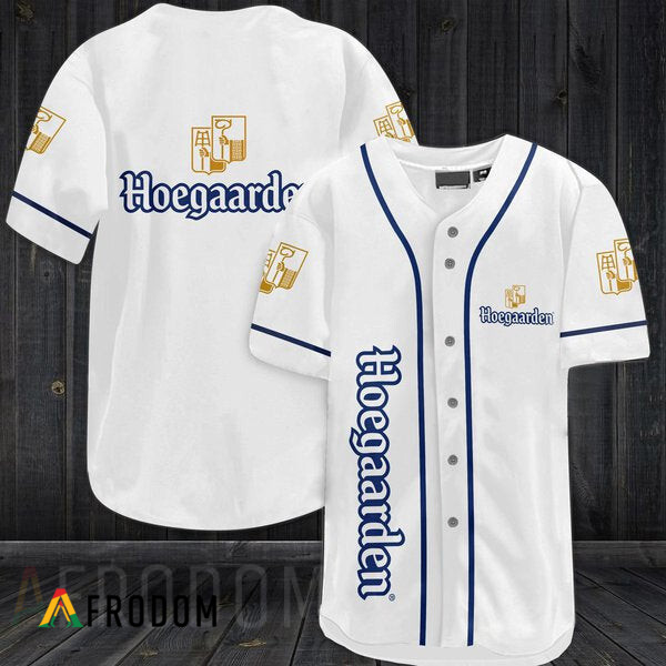 White Baseball Jersey Hoegaarden Beer HU