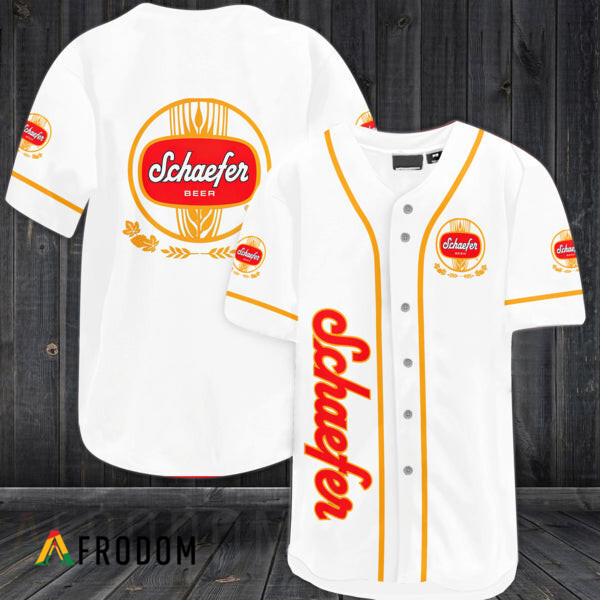 White Baseball Jersey Schaefer Beer HU
