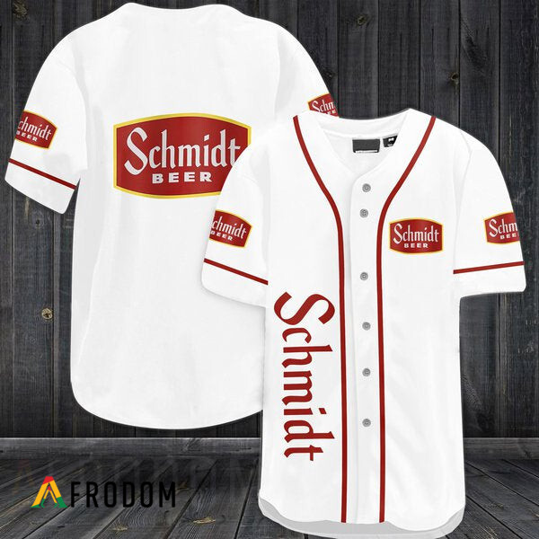 White Baseball Jersey Schmidt’S Beer HU