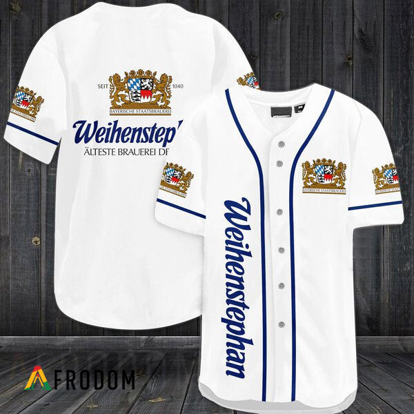 White Baseball Jersey Weihenstephaner Beer HU