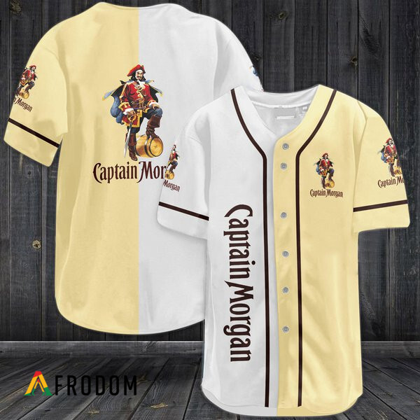 White Beige Captain Morgan Baseball Jersey HU