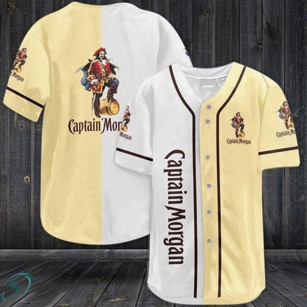 White Beige Captain Morgan Beer Lovers Baseball Jersey HU