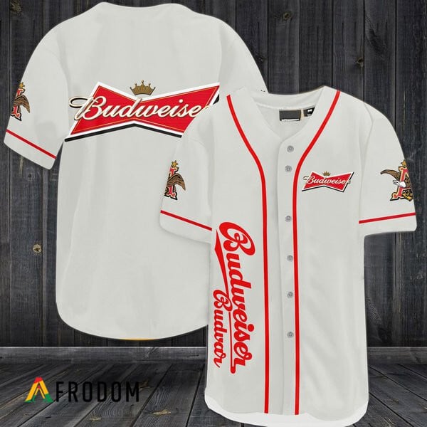 White Budweiser Beer Classic Jersey HU