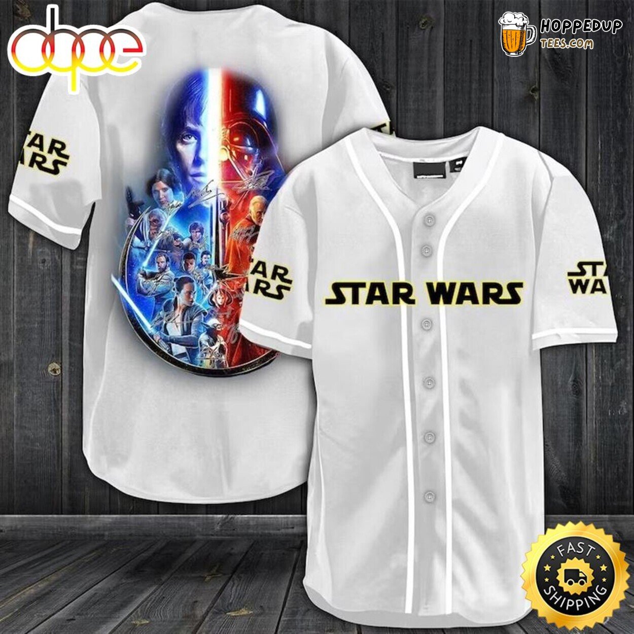 White Design Star Wars Unique Baseball Jersey Authentic Shirt Edition