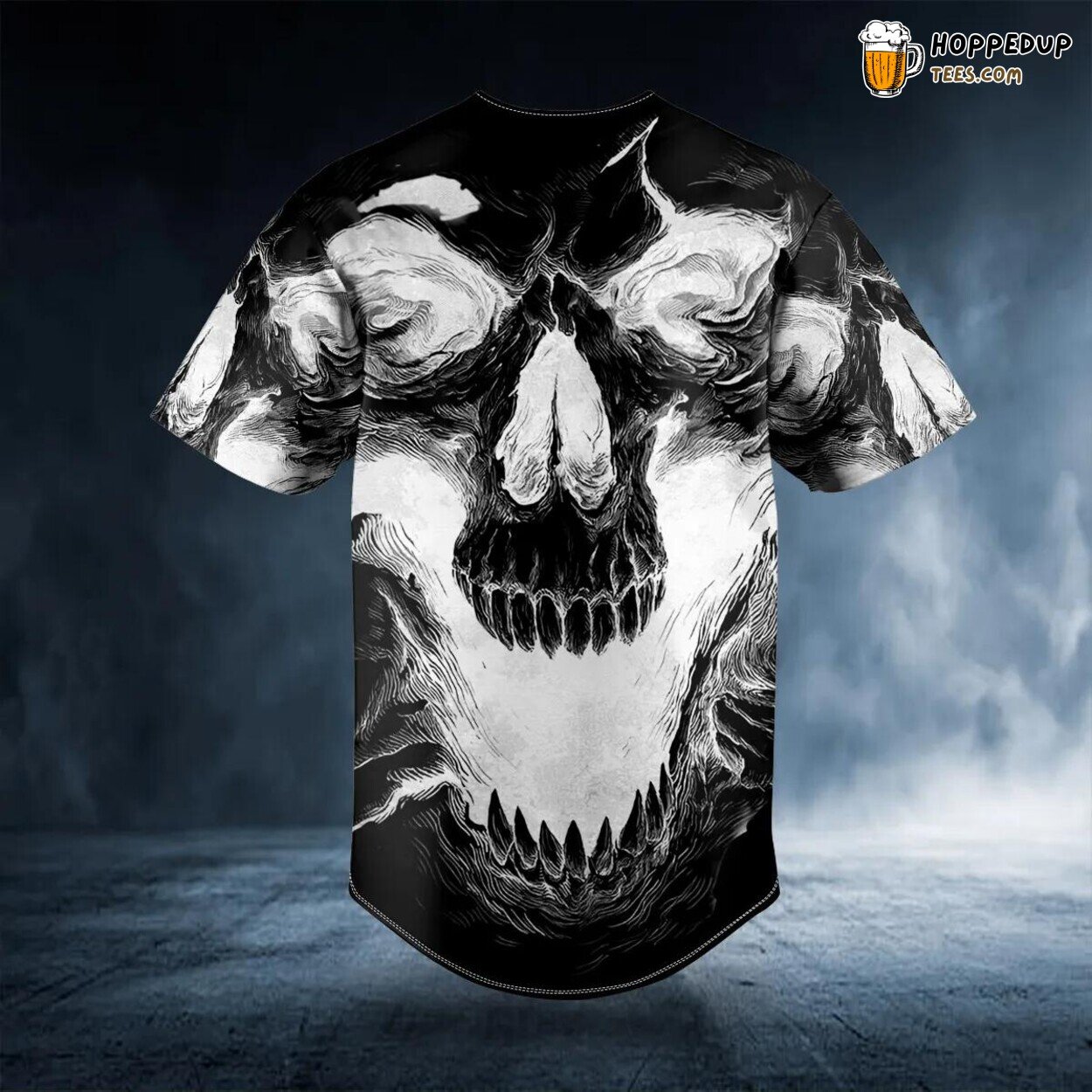 White Ghost Skull Baseball Jersey Skull Viking Graphic Tees 3D Print Clothing