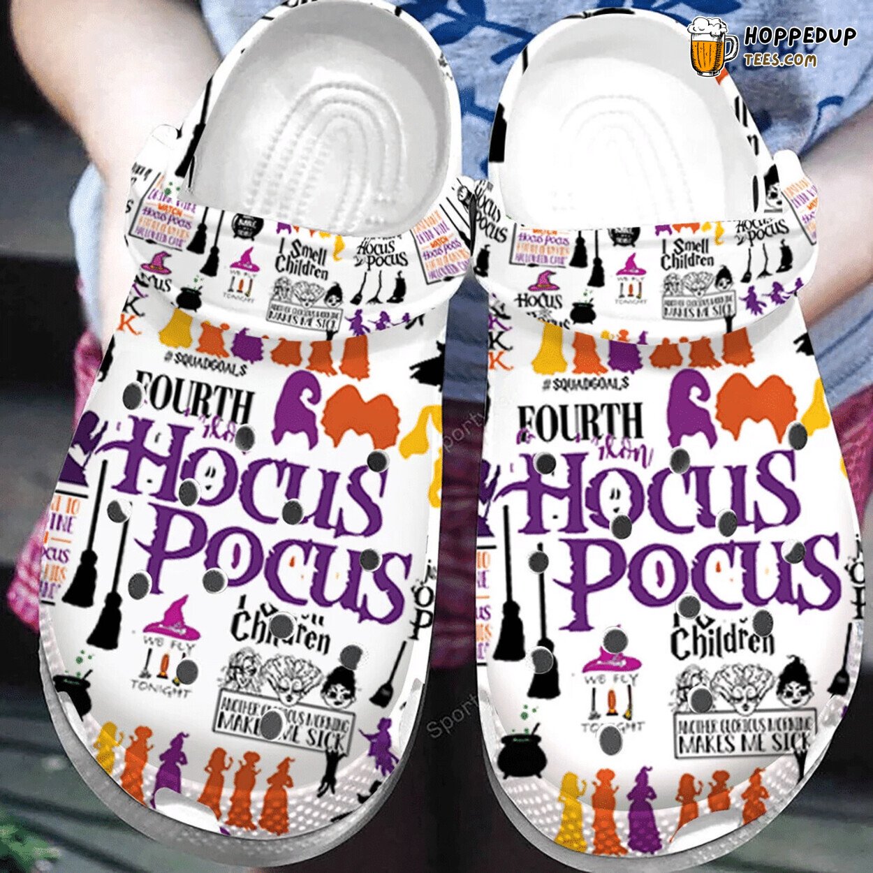 White Hocus Pocus Halloween Witch Themed Comfortable Unique Clogs