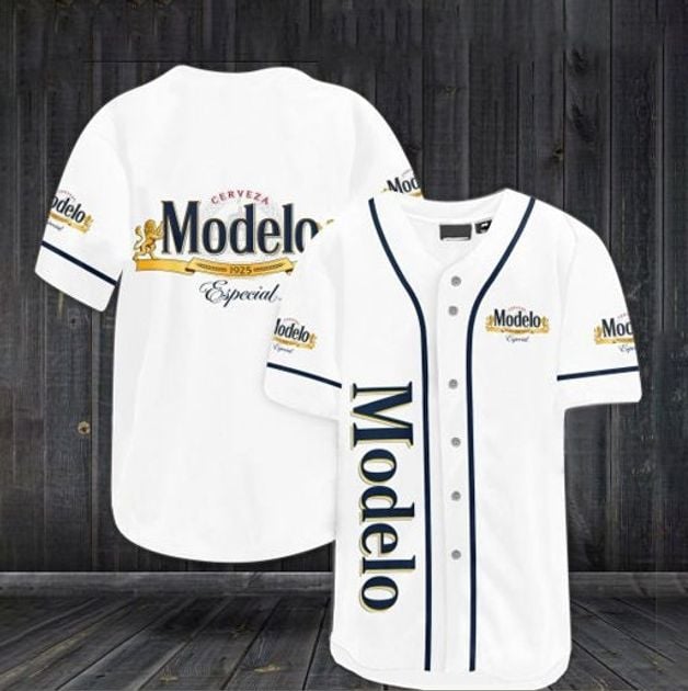 White Modelo Especial Beer Christmas Baseball Jersey HU