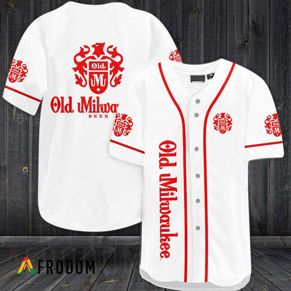 White Old Milwaukee Beer Baseball Jersey HU