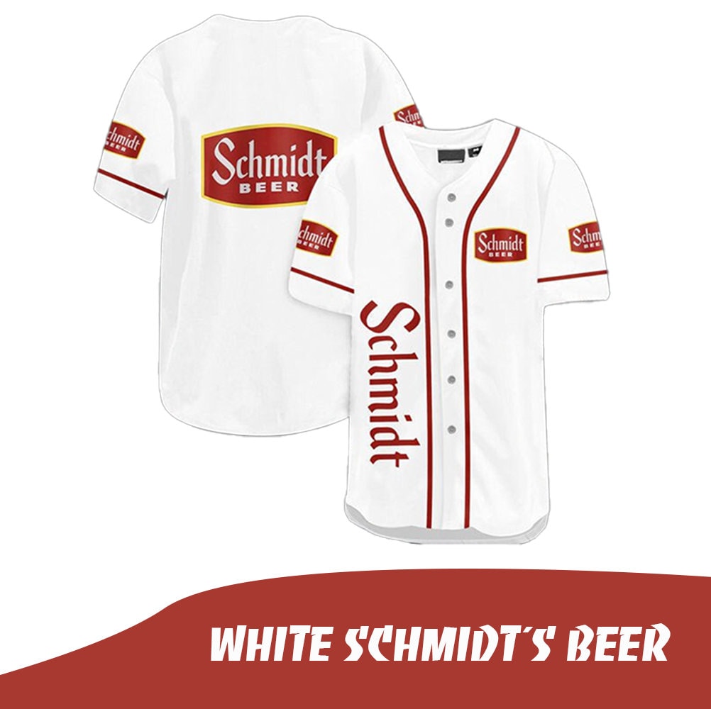 White Schmidts Beer Lovers Baseball Jersey HU