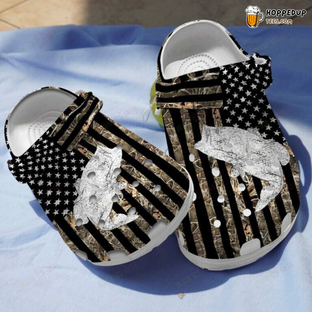 White Shadow Bass Fish American Classic Fathers Day Gift Clogs