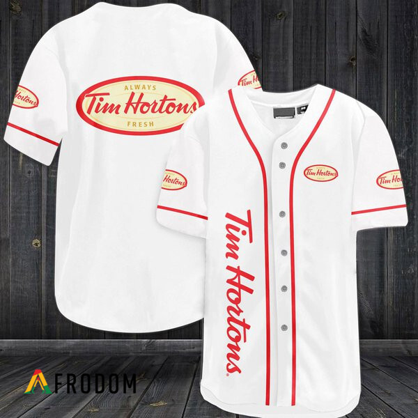 White Tim Hortons Baseball Jersey HU