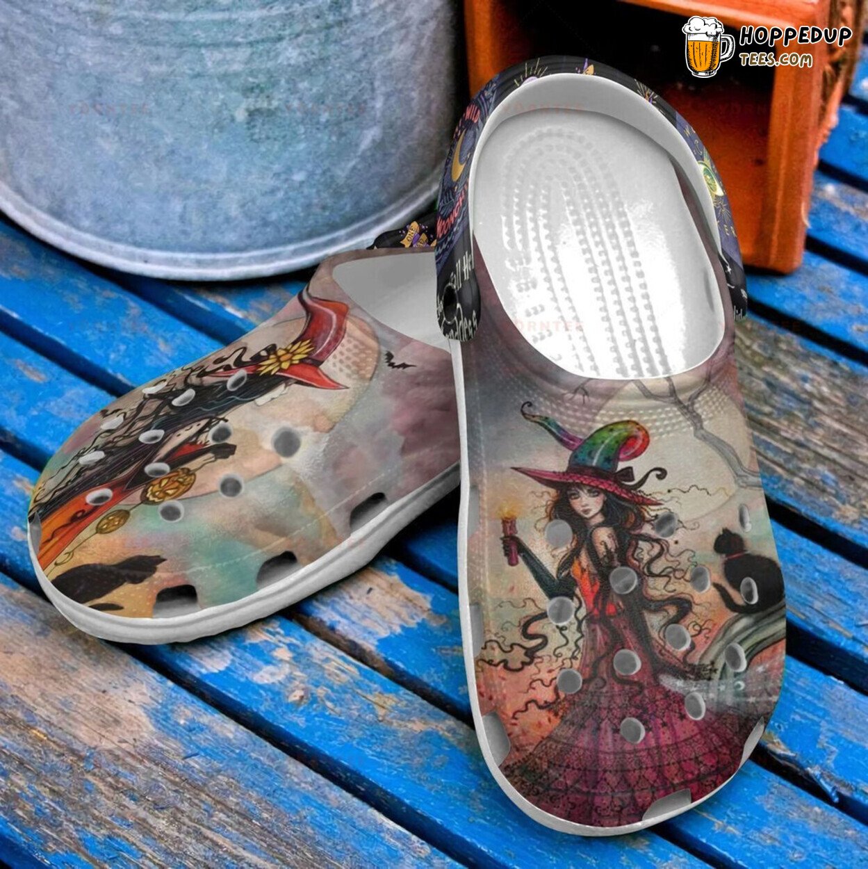 Wicca One Bad Witch Themed Rubber Comfortable Footwear Clogs