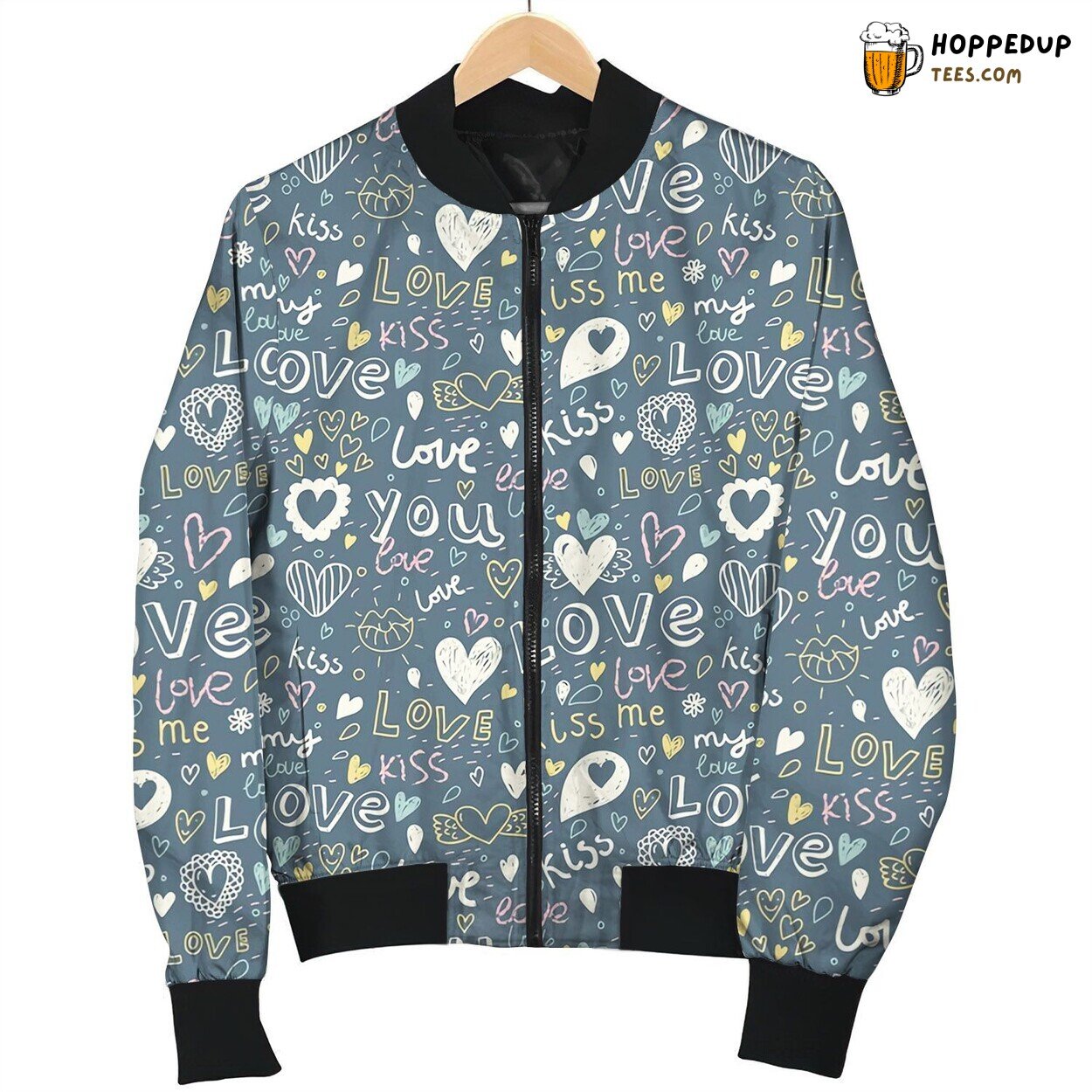 Wife Love Pattern Bomber Jacket
