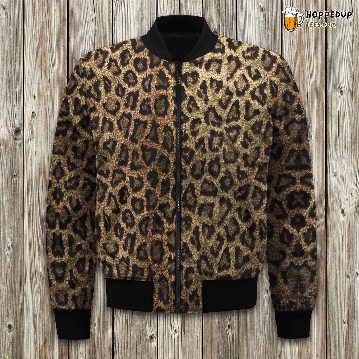 Wild Cheetah Leopard Print Winter Bomber Jacket Jungle Elegance Style