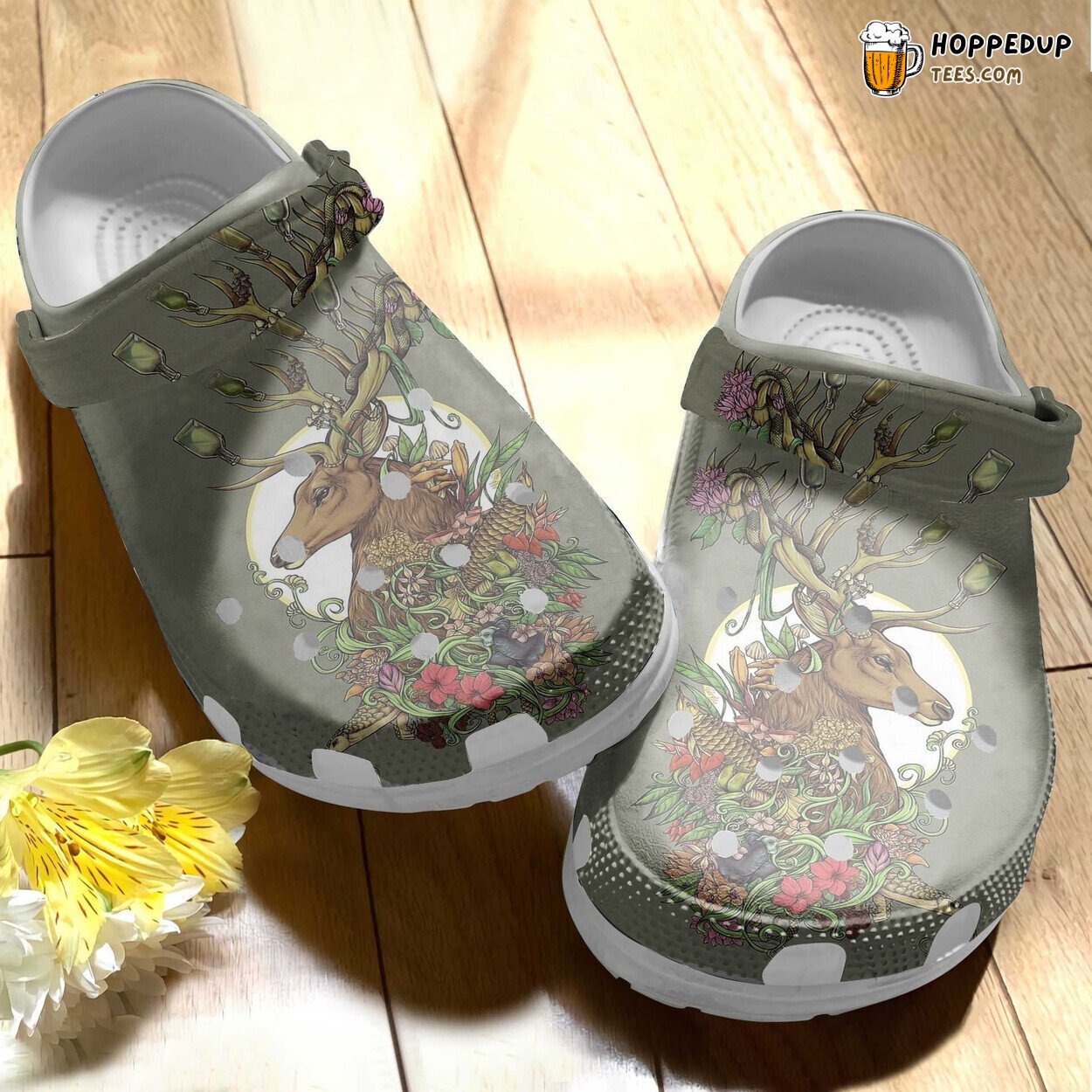 Wild Deer Fish Flower Crocbland Clog Birthday Gifts Unique