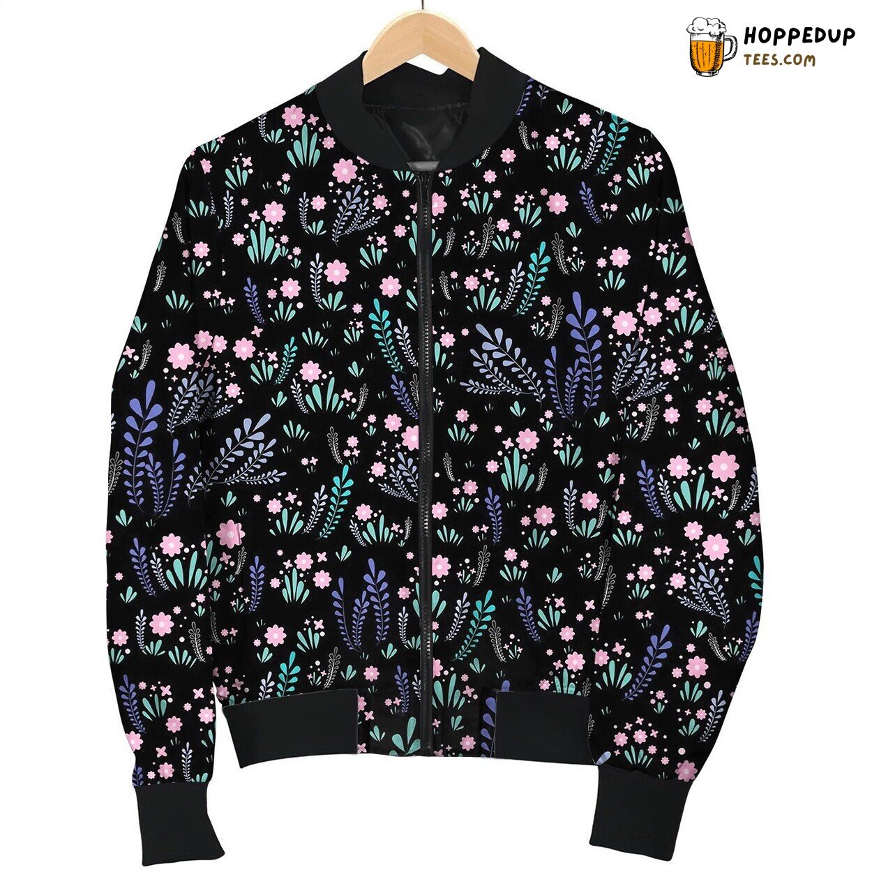 Wild Flowers Seamless Pattern Floral Wildflower Bomber Jacket