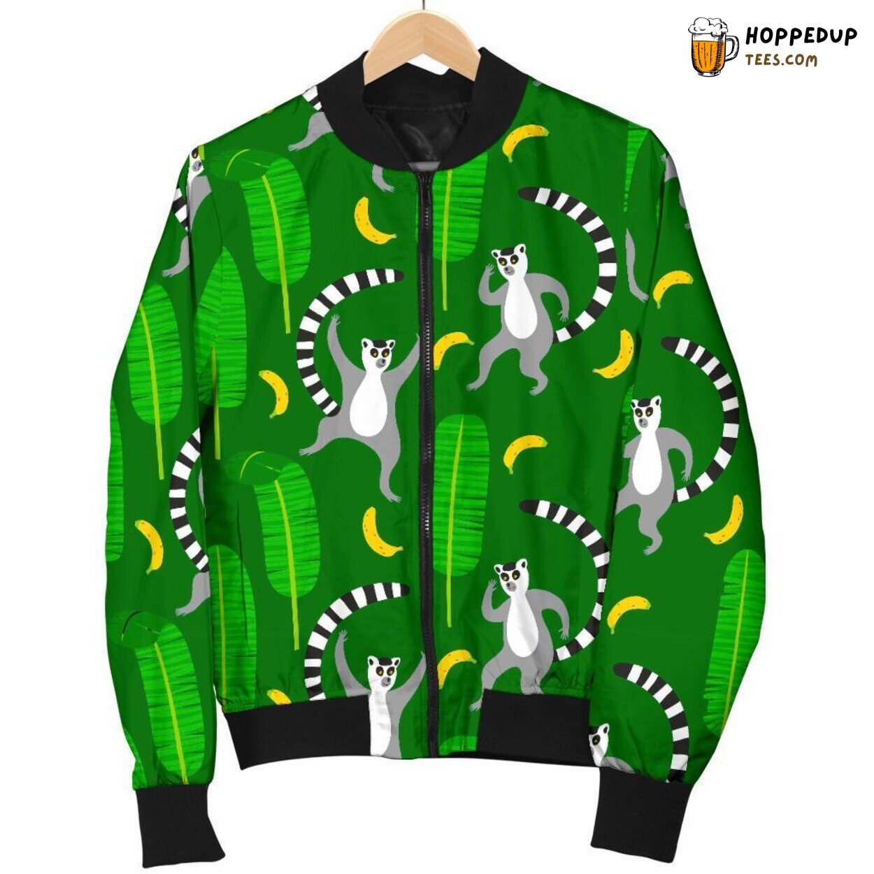 Wild Lemur Tribute Men’s Bomber Jacket Unique Distinct Pattern Design Art