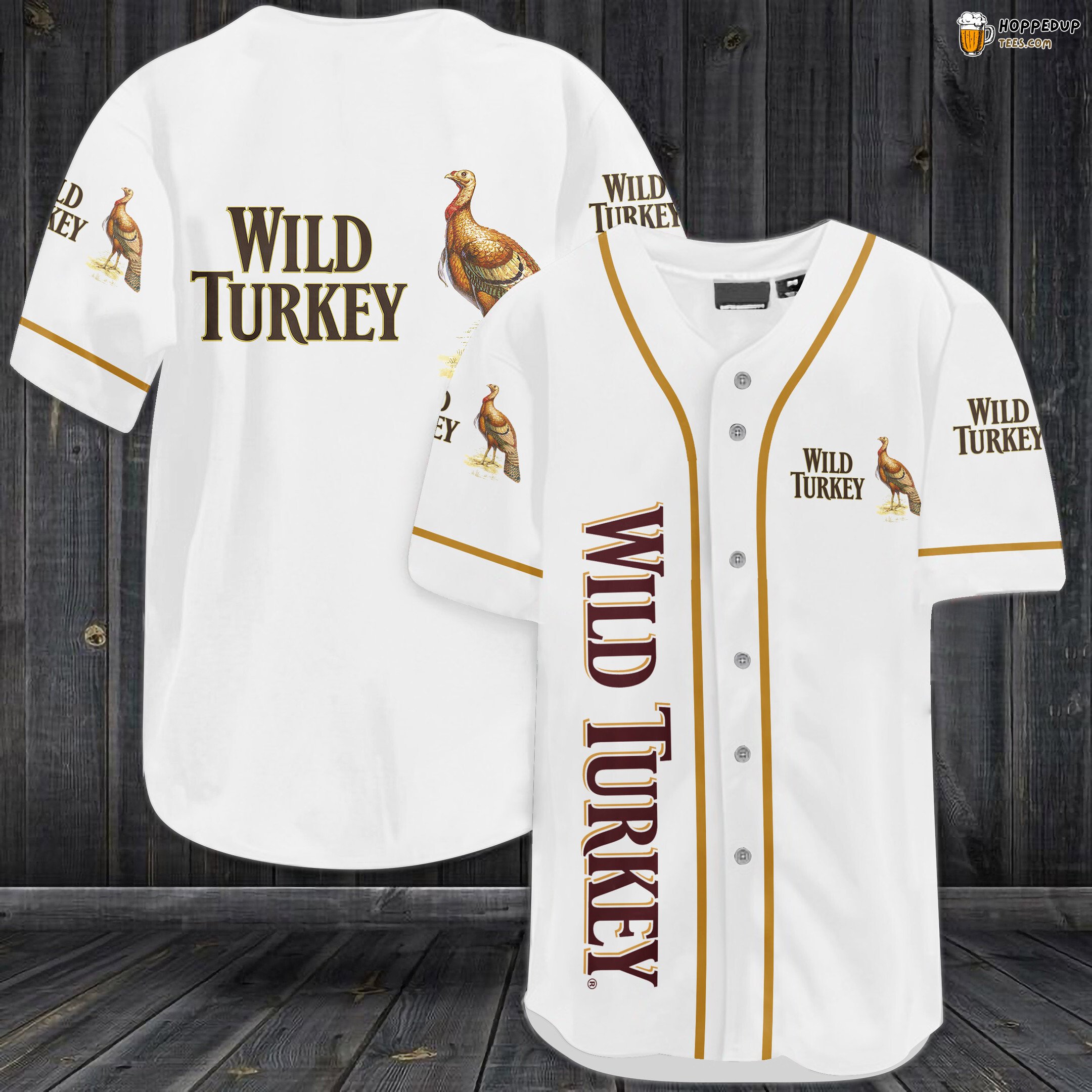 Wild Turkey Baseball Jersey White Unisex Jersey Shirt