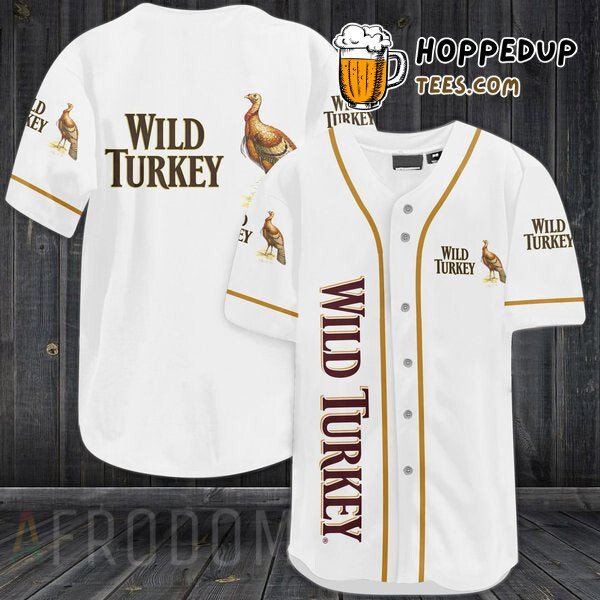 Wild Turkey Distinctive Design White Baseball Jersey Unique Style Edition