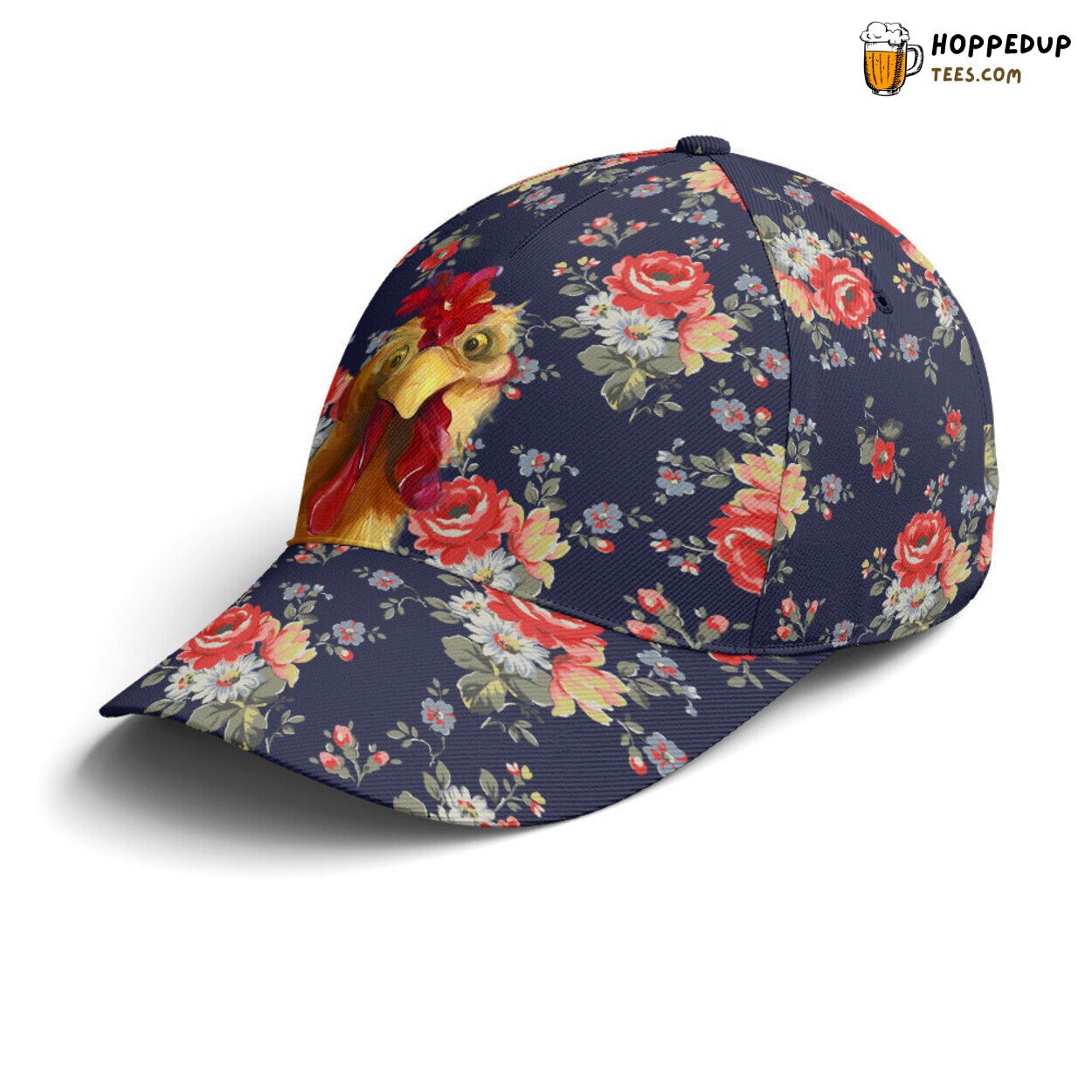 Wildlife Lovers Floral Funny Rooster Unique Design Statement Cap