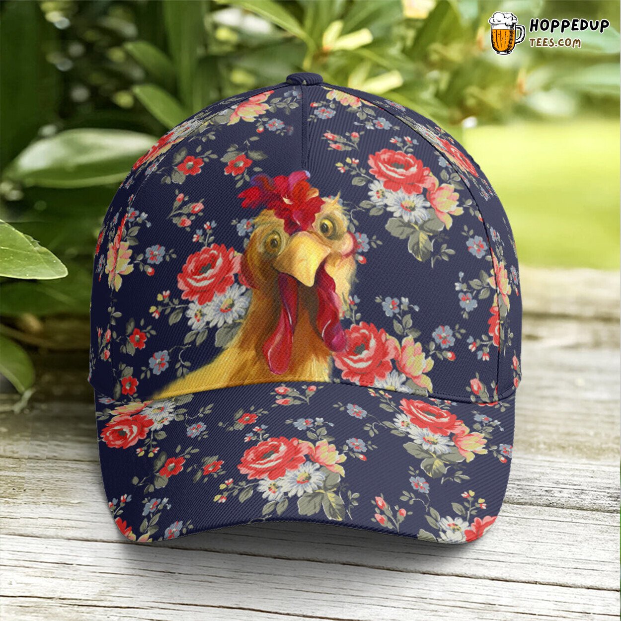 Wildlife Lovers Floral Funny Rooster Unique Design Statement Cap