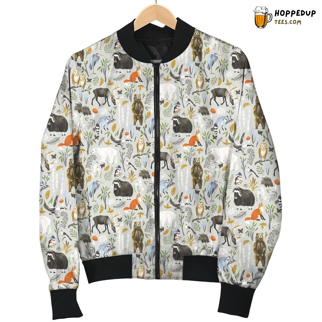 Wildlife Winter Forest Bomber Jacket