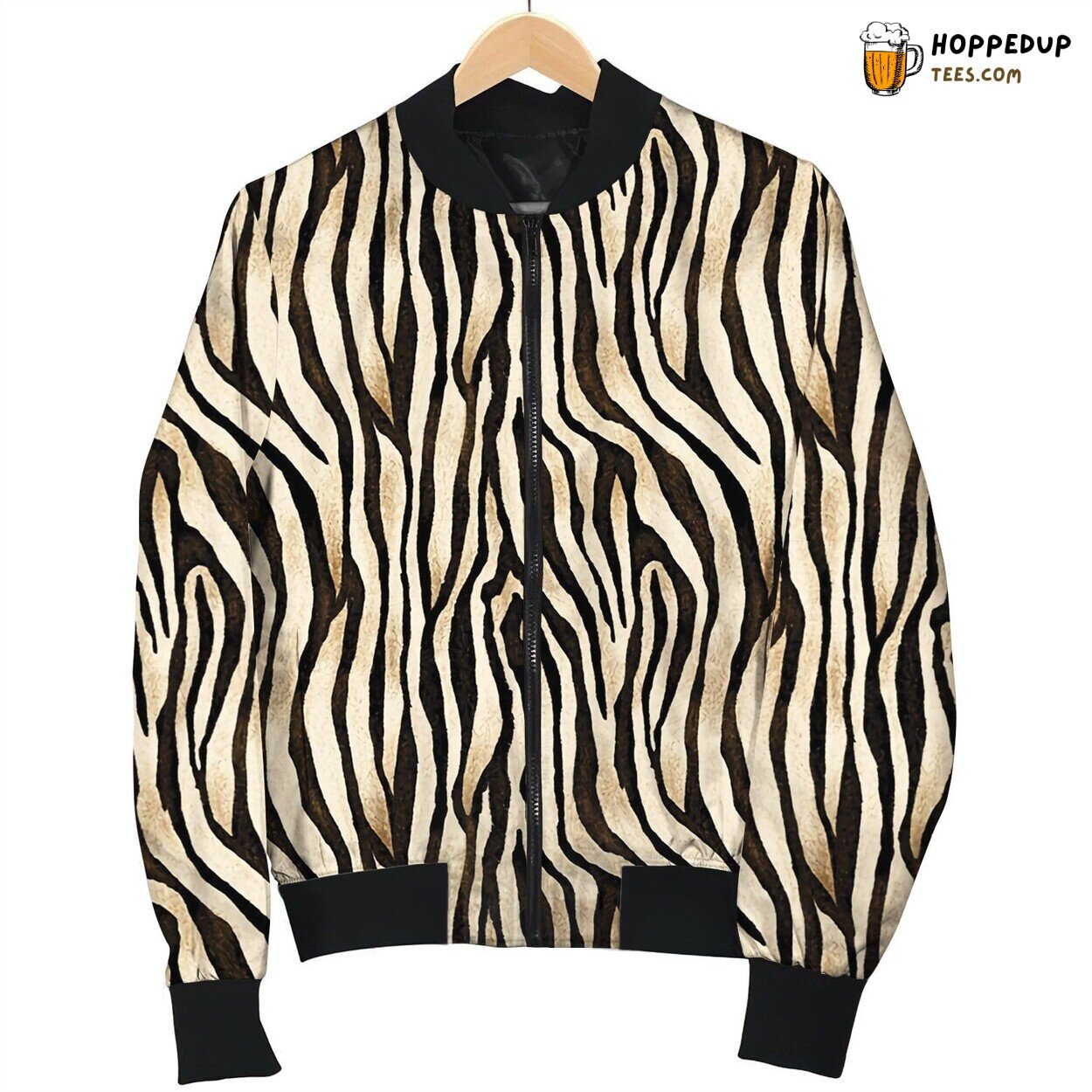 Wildlife Zebra Skin Bomber Jacket