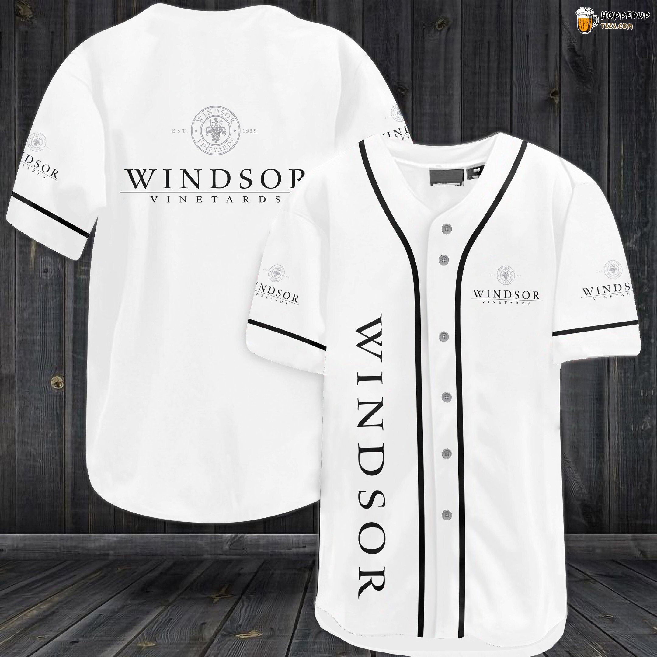 Windsor Vineyards Baseball Jersey White Unisex Jersey Shirt