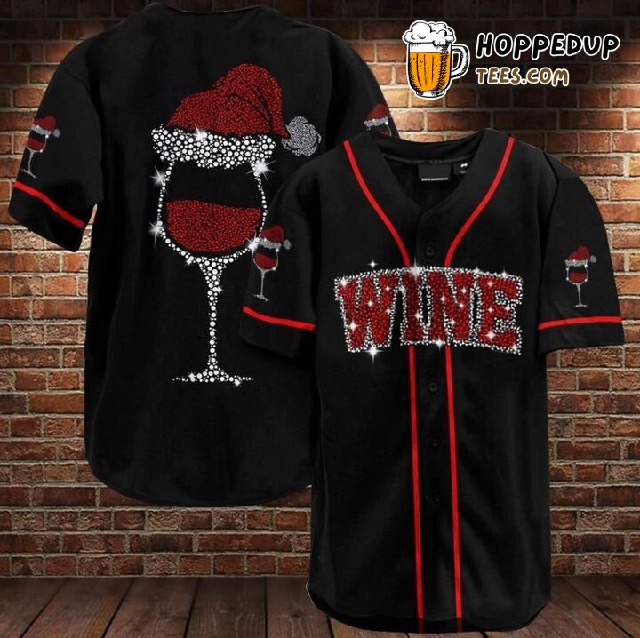 Wine Christmas Baseball Tee Jersey Shirt Printed 3D