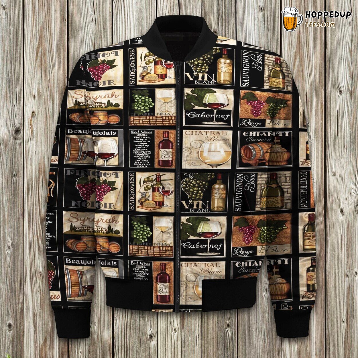 Wine From Around The World Bomber Jacket