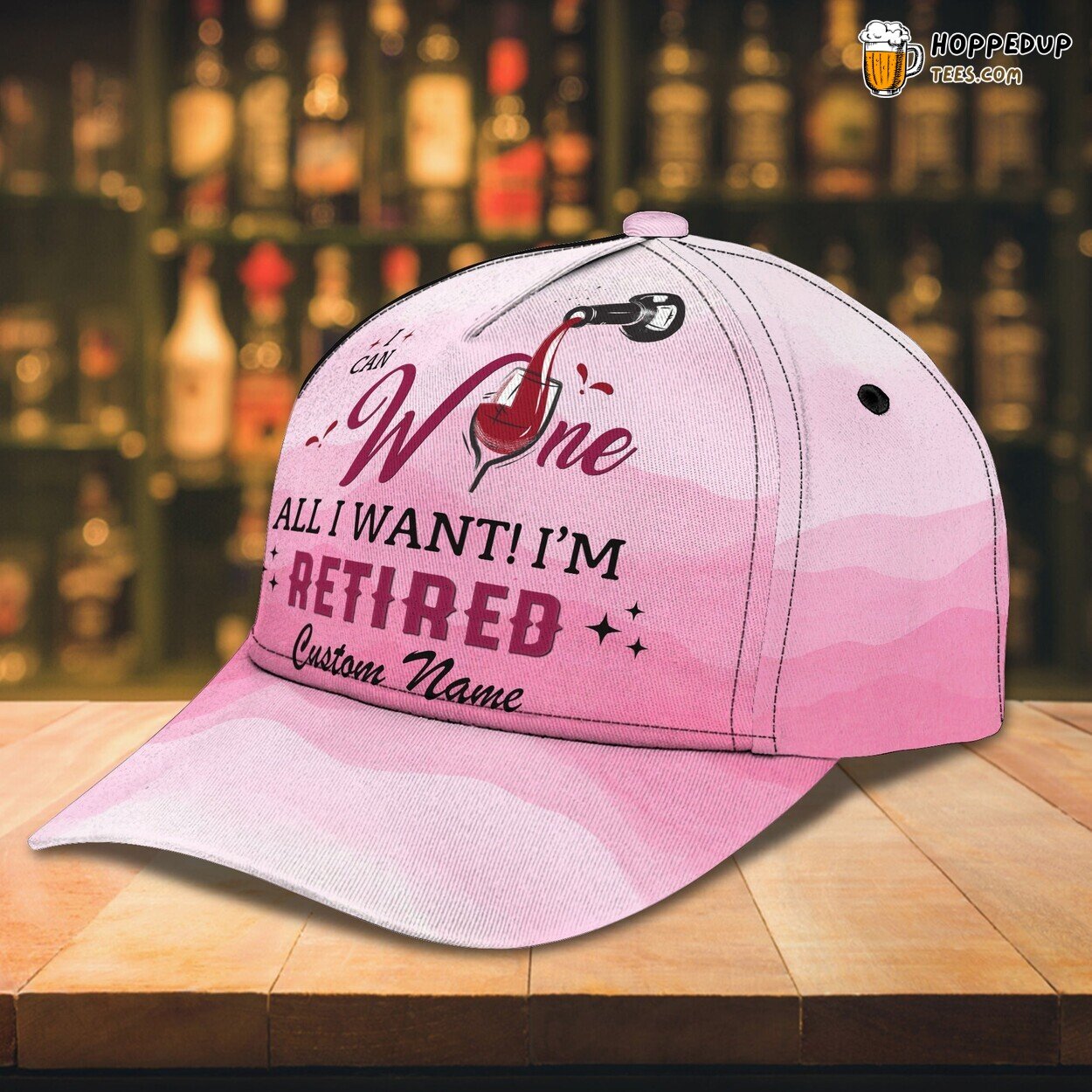 Wine Lover Retired Joy 3D Classic Cap Personalized Unique Design Name