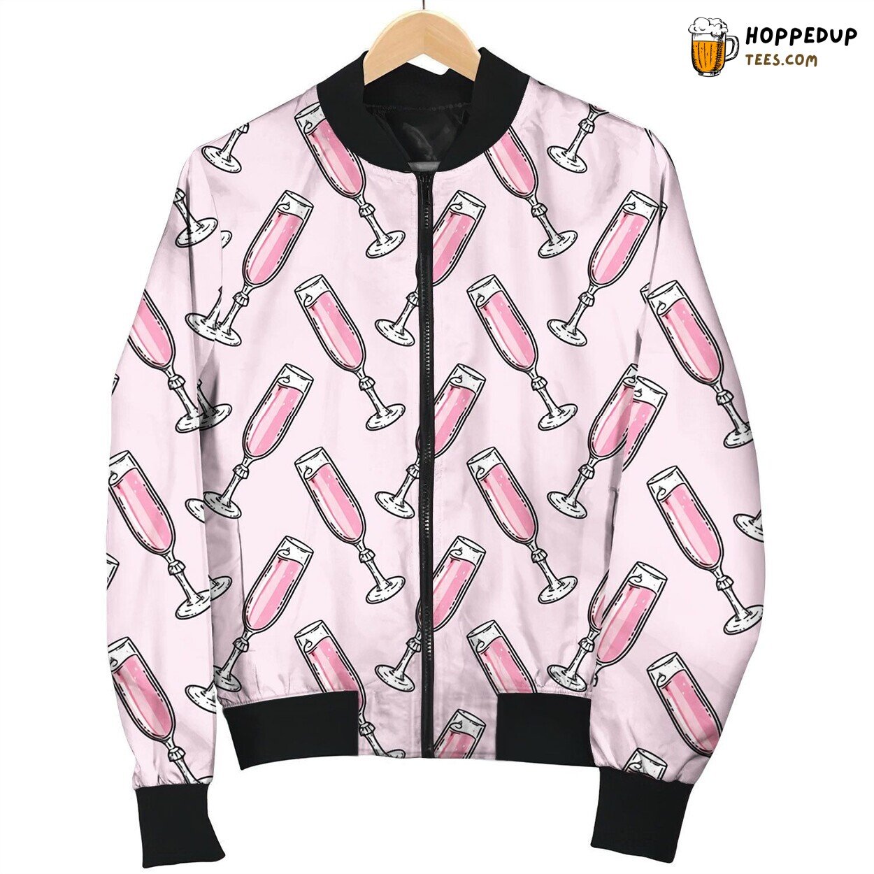 Wine Pink Subtle Elegance Winter Bomber Jacket Grape Color Love