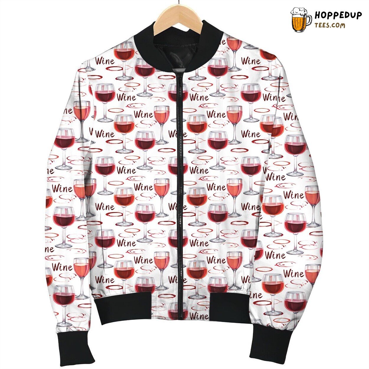 Wine Time Celebration Essence Winter Bomber Jacket Vintage Feel