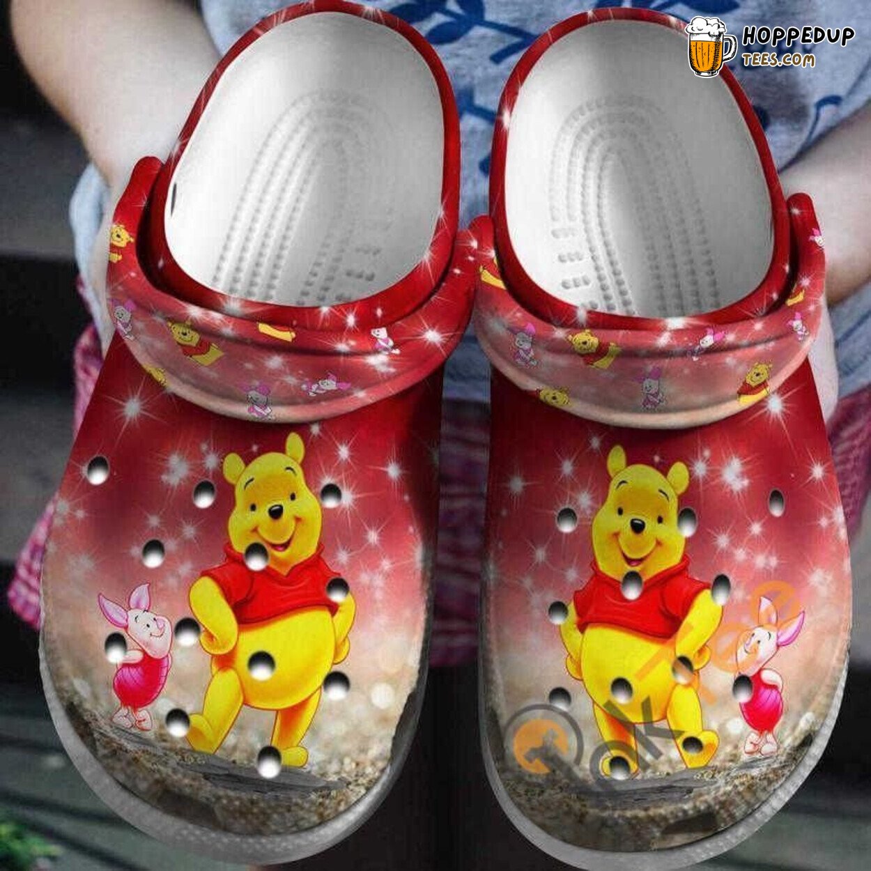 Winnie The Pooh Red Cartoon Movie Inspired Clog Shoes Unique