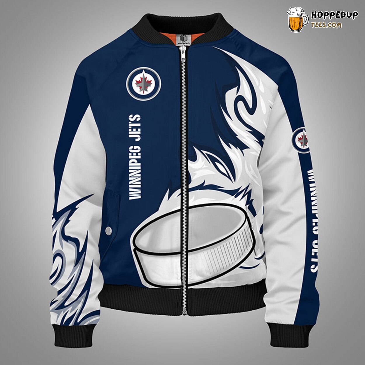Winnipeg Jets NHL Blue Unisex Bomber Jacket Distinctive Design